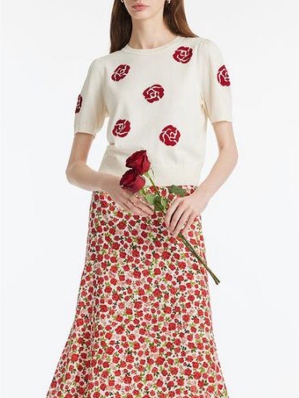 *ISO Goelia Red Floral Print Skirt in XL* Not For Sale